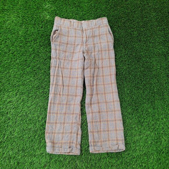 Vintage Pendleton Plaid Wool Pants Womens 4/5 30x26 Cuffed - Picture 1 of 16